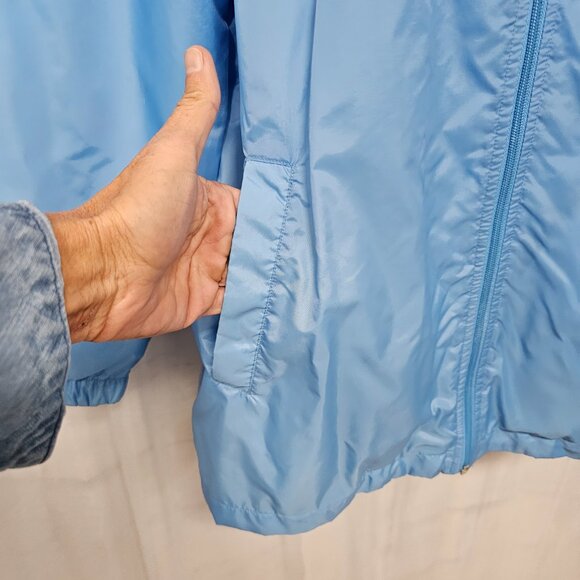 Blair Windbreaker Blue Floral Embroidered Zip Casual M - Picture 5 of 11